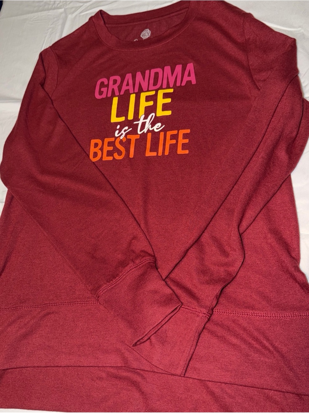 Grandma Life Is The Best Life Long Sleeve Tee - Burgundy
